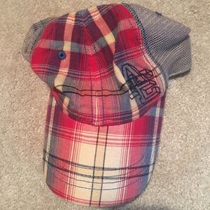 American Eagle plaid trucker hat